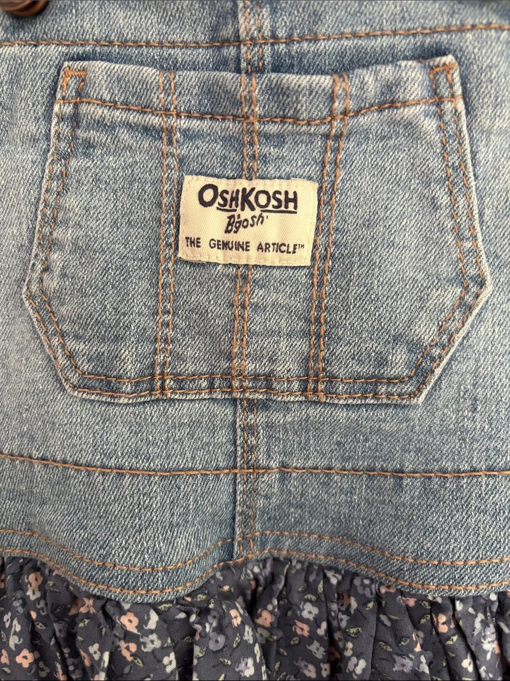 OshKosh B’gosh Denim Floral Overall Dress